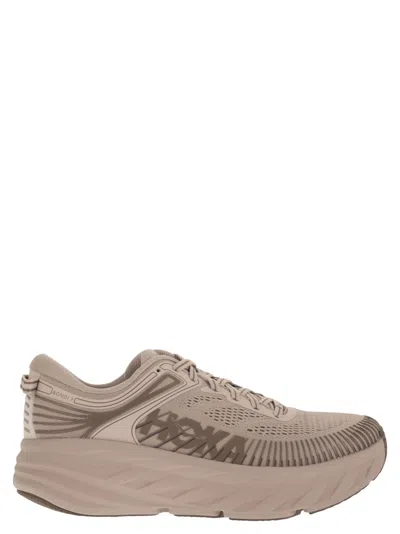 Hoka Bondi 7 Running Trainers In Nude