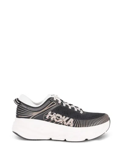 Hoka One One Black Textile W Bondi 7 Sneakers In Multi