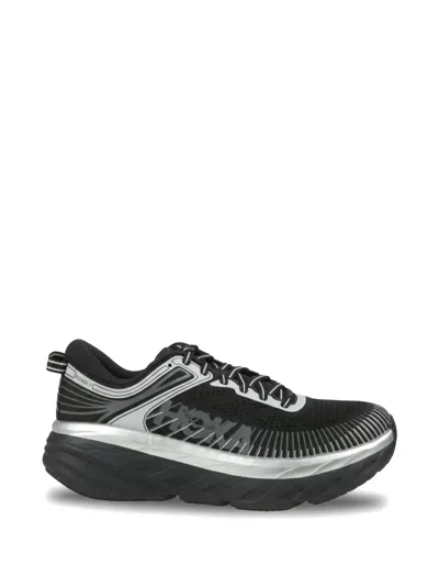 Hoka Bondi 7 Silver Details Sneakers In Black