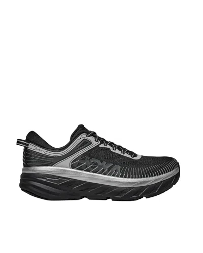Hoka Bondi 7 Silver Details Sneakers In Black