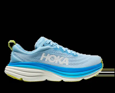 Hoka Bondi 8 Men's Running Shoe Wide In Airy Blue/ Diva Blue In Multi
