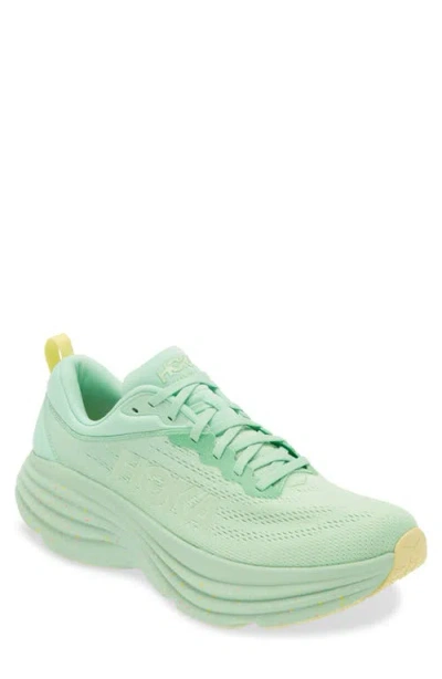 Hoka Bondi 8 Running Shoe In Lime Glow / Lemonade
