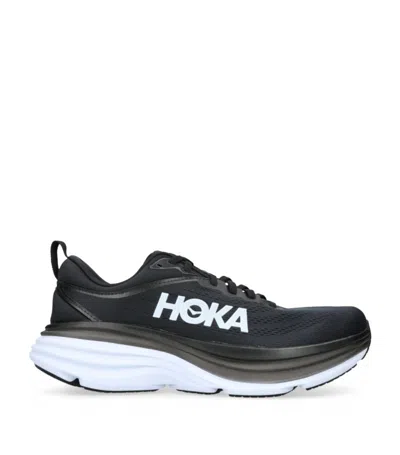 Hoka Bondi 8 Running Trainers In Black/white