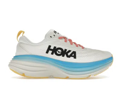 Pre-owned Hoka Bondi 8 (women's) Sneakers In Blanc De Blanc/swim Day