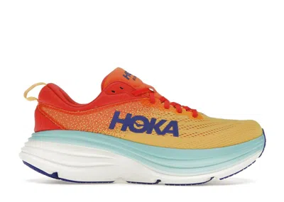 Pre-owned Hoka Bondi 8 (women's) Sneakers In Cerise/cloudless In Multi