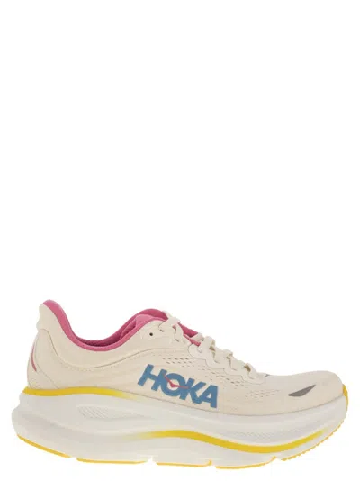 Hoka Womens  Bondi 9 In Alabaster/pink/birch