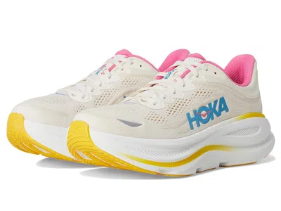 Hoka Womens  Bondi 9 In Alabaster/pink/birch