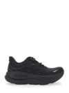 Hoka Bondi 9 Black Low Top Sneakers With Maxi Logo Lettering On The Side In Tech Fabric Unisex In Black