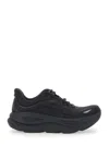 Hoka Bondi 9 Black Low Top Sneakers With Maxi Logo Lettering On The Side In Tech Fabric Unisex In Black