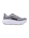 Hoka Bondi 9 Grey Low Top Sneakers With Maxi Logo Lettering On The Side In Tech Fabric Unisex In Gray
