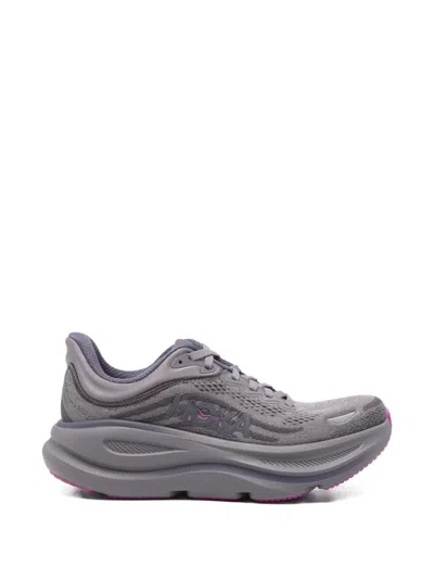 Hoka Bondi 9 Lace-up Sneakers In Gray
