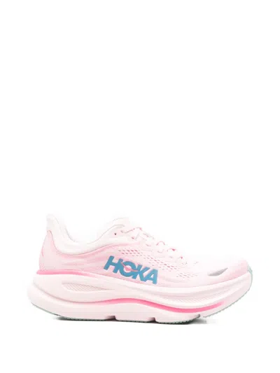 Hoka Bondi 9 Lace-up Sneakers In Pink