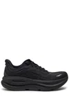 Hoka Bondi 9 Black Low Top Sneakers With Maxi Logo Lettering On The Side In Tech Fabric Unisex In Black