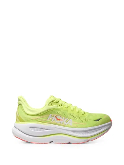 Hoka Bondi 9 Mesh Lace-up Sneakers In Green