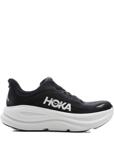 Hoka Bondi 9 Lace-up Fastening Sneakers In Black
