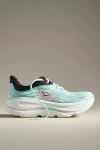 Hoka Womens Blue Spark F Bondi 9 Mesh-knit Trainers In Blue
