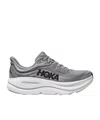 Hoka Bondi 9 Grey Low Top Sneakers With Maxi Logo Lettering On The Side In Tech Fabric Unisex In Gray