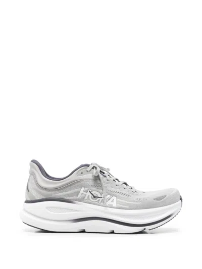Hoka One One Bondi 9 Cushioned Road Running Sneakers In Gray