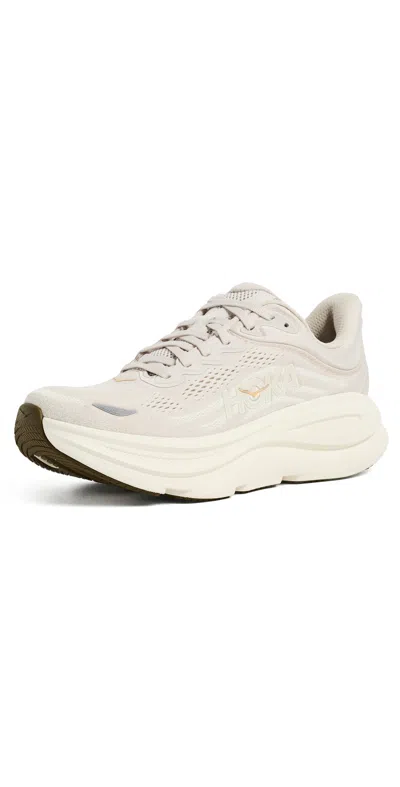 Hoka Grey Bondi 9 Technical Mesh Eva Foam Sneakers In Neutral