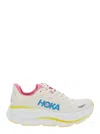 Hoka Bondi 9 White Low Top Sneakers With Maxi Logo Lettering On The Side In Tech Fabric Unisex In Neutral