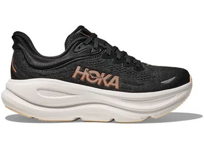 Pre-owned Hoka Bondi 9 (women's) Sneakers In Black/rose Gold