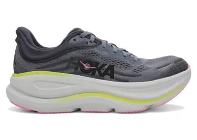 Pre-owned Hoka Bondi 9 (women's) Sneakers In Charcoal Grey/grey Skies