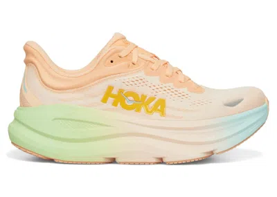 Pre-owned Hoka Bondi 9 (women's) Sneakers In Frost/pale Tangerine In Multi