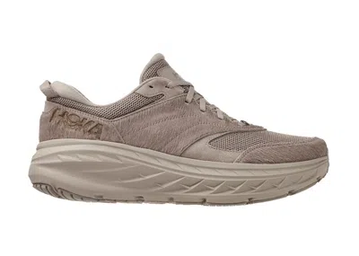 Pre-owned Hoka Bondi L Engineered Garments Taupe Cow Hair Sneakers In Simply Taupe Cow Hair