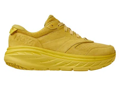 Pre-owned Hoka Bondi L Suede (all Gender) Sneakers In Celery/lima Bean