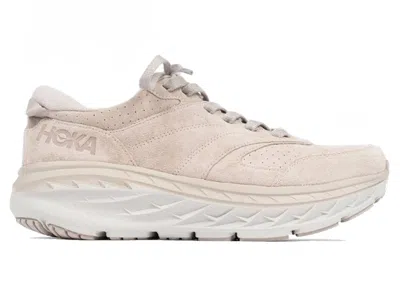 Pre-owned Hoka Bondi L Suede (all Gender) Sneakers In Simply Taupe/pumice Stone In Gray