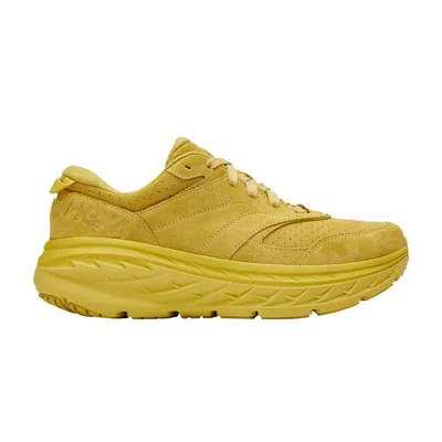 Pre-owned Hoka Bondi L Suede 'celery Lima Bean' In Yellow
