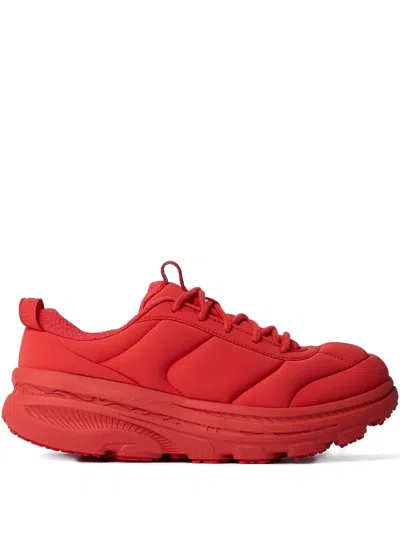Hoka Bondi Quilted Lace-up Sneakers In Red