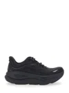 Hoka Bondi 9 Black Low Top Sneakers With Maxi Logo Lettering On The Side In Tech Fabric Unisex In Black