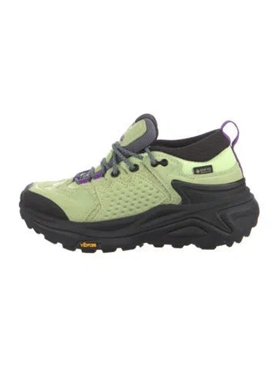 Pre-owned Hoka Canvas Colorblock Pattern Sneakers In Green