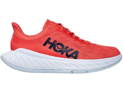 Pre-owned Hoka Carbon X 2 (women's) Sneakers In Hot Coral/black Iris