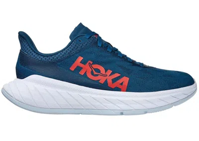 Pre-owned Hoka Carbon X 2 (women's) Sneakers In Moroccan Blue/hot Coral In Multi