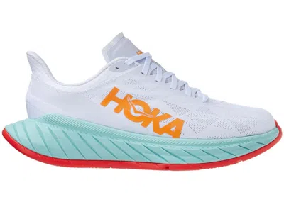 Pre-owned Hoka Carbon X 2 (women's) Sneakers In White/blazing Orange In Multi