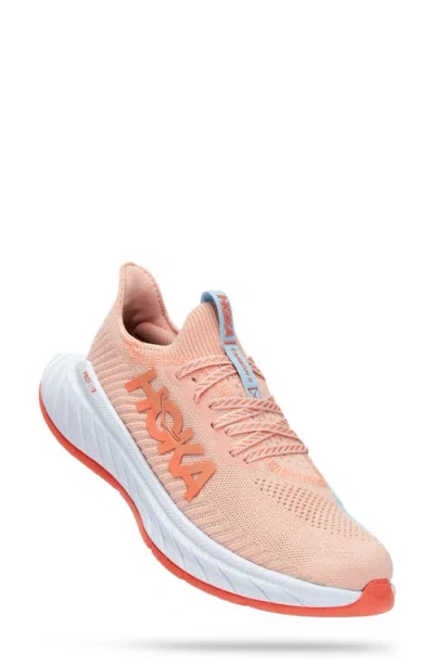 Hoka Carbon X 3 Running Shoe In Peach Parfait/summer Song