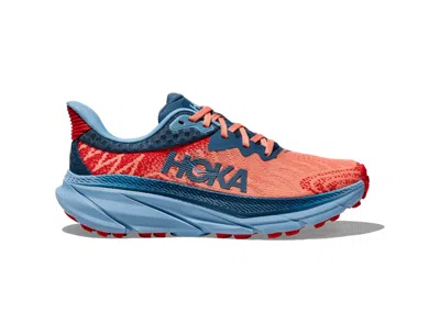 Pre-owned Hoka Challenger Atr 7 (women's) Sneakers In Papaya/real Teal