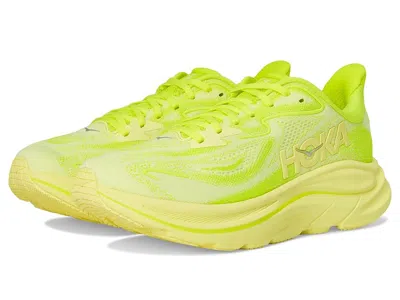 Hoka Clifton 10 Rubber-trimmed Jacquard-mesh Sneakers In Green