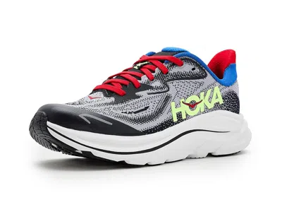 Hoka Clifton 10 (big Kid) Kids Shoes Foggy Grey/black : 4 Big Kid M, Textile