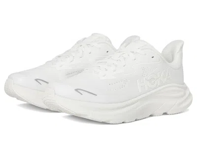 Hoka Clifton 10 (big Kid) Kids Shoes White/white : 4.5 Big Kid M, Textile