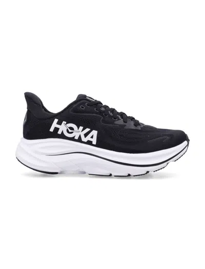 Hoka Clifton 10 Rubber-trimmed Jacquard Running Sneakers In Black