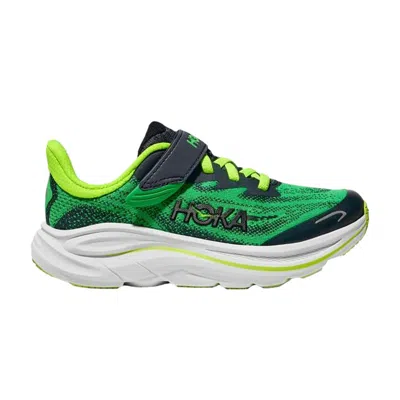 Pre-owned Hoka Clifton 10 Little Kids 'spring Green Cosmic Grey' | Kid's Size 10.5