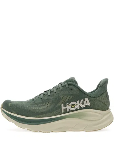 Hoka Clifton 10 Logo-print Sneakers In Green