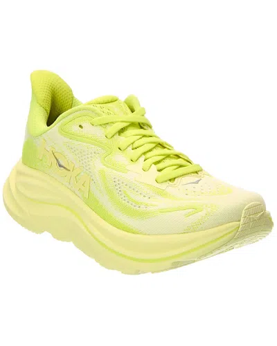 Hoka Clifton 10 Rubber-trimmed Jacquard-mesh Sneakers In Green