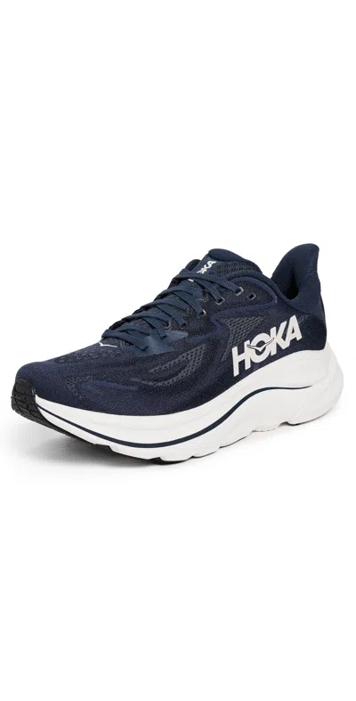 HOKA CLIFTON 10 SNEAKERS NAVY/WHITE