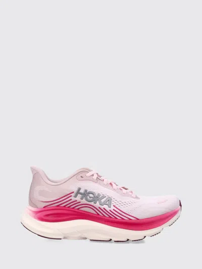 Hoka Clifton 11 Running Sneakers In Breathable Double-layer Mesh In Pink