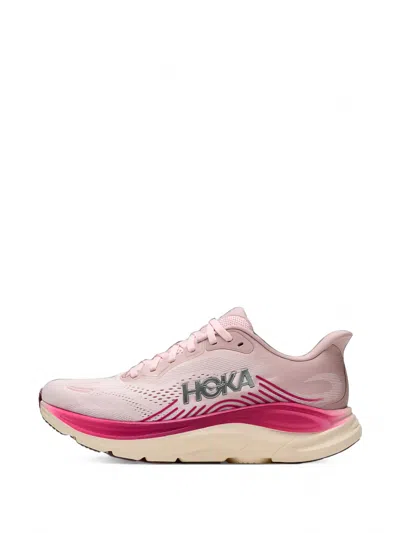 Hoka Clifton 11 Technical Mesh Metarocker Sneakers In Pink