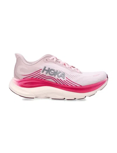 Hoka Clifton 11 Technical Mesh Metarocker Sneakers In Pink